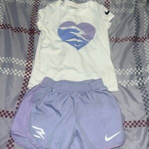 Nike Dri-Fit short set purple size 4T
